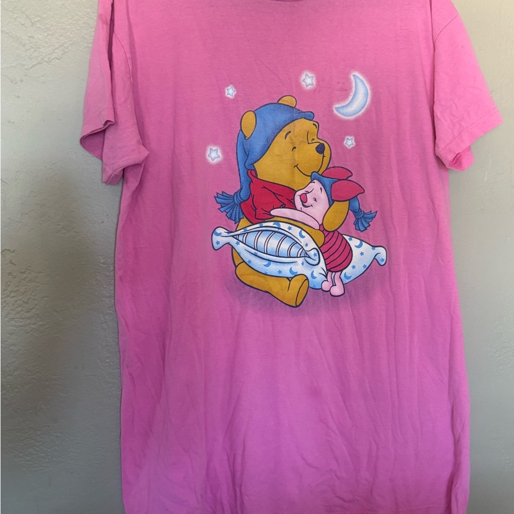 Vintage Pink Sleep Shirt with Winnie the Pooh Design